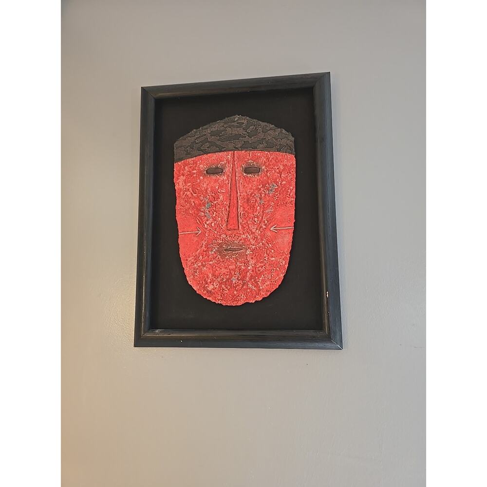 Alain Berck-Vitz‎ Red Mask Carborundum Etching Signed ABV Limited Ed Art 2/75